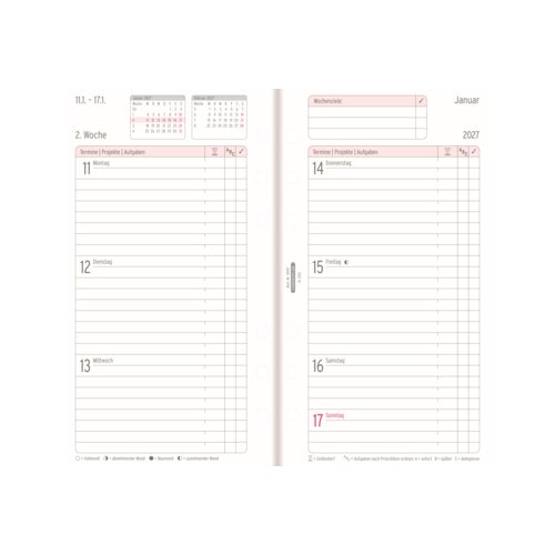 Chronoplan Einlage Kalender Midi 2027
