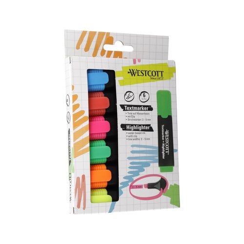 Westcott Textmarker 6 St./Pack.