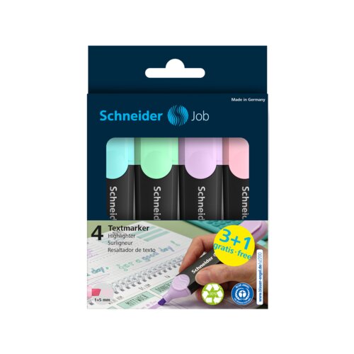 Schneider Textmarker Job Pastell 4 St./Pack.