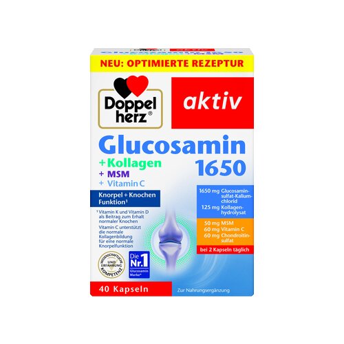 Doppelherz Nahrungsergänzungsmittel aktiv Glucosamin 1650 + Kollagen + MSM + Vitamin C