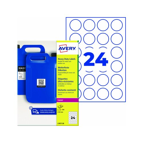 Avery Zweckform Folienetikett wetterfest 40 mm