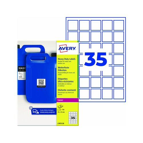 Avery Zweckform Folienetikett wetterfest 35 x 35 mm (B x H)