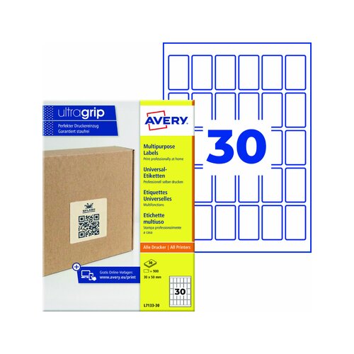Avery Zweckform Universaletikett ultragrip 30 x 50 mm (B x H)