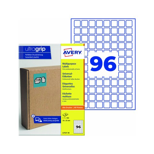 Avery Zweckform Universaletikett ultragrip 20 x 20 mm (B x H)