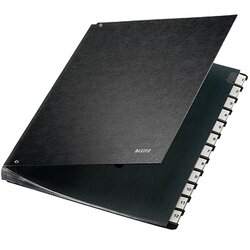 Leitz 58120095 Pultordner DIN A4 12Fächer Hartpappe schwarz