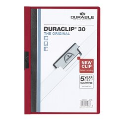 DURABLE 220031 Klemmmappe DURACLIP 30 DIN A4 Hartfolie aubergine