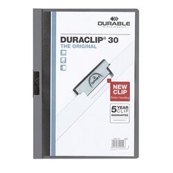 DURABLE 220057 Klemmmappe DURACLIP 30 DIN A4 Hartfolie dunkelgrau
