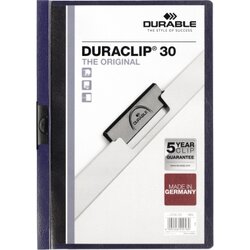 DURABLE 220028 Klemmmappe DURACLIP 30 DIN A4 Hartfolie nachtblau