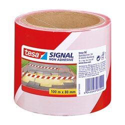 tesa® 58137-00000 Absperrband Signal 80mmx100m rot/weiß