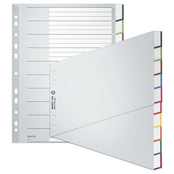 Leitz 12700000 Register blanko DIN A4 10teilig PP grau