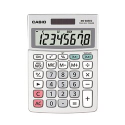 CASIO® MS-88ECO-W-EH Tischrechner 10x14cm 8stellig silbergrau