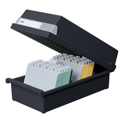 HAN 956-13 Karteikasten DIN A6 quer max. 1300Karten PS schwarz
