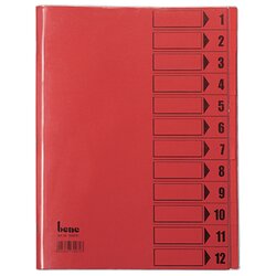 Bene 84800RT Ordnungsmappe DIN A4 12Fächer intensivrot