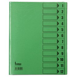 Bene 84800GN Ordnungsmappe DIN A4 12Fächer intensivgrün