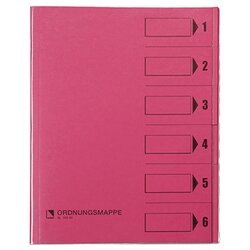 Bene 83600RS Ordnungsmappe DIN A4 6Fächer rosa