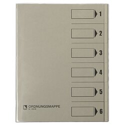 Bene 83600GR Ordnungsmappe DIN A4 6Fächer grau