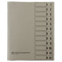 Bene 83800GR Ordnungsmappe DIN A4 12Fächer grau