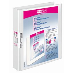 Veloflex 4148190 Präsentationsringbuch VELODUR 4Ringe 30mm ws