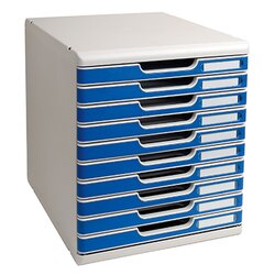 Exacompta 302003D Modulo A4 Classic 10Schübe l.gr/blau