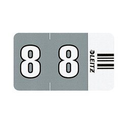 Leitz 66080000 Ziffernsignal Orgacolor 8 23x30mm gr 100 St./Pack.