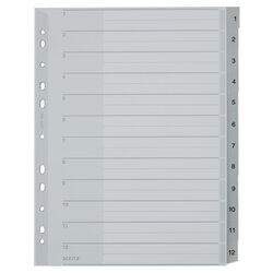 Leitz 12820000 Register DIN A4 1-12 Polypropylen grau