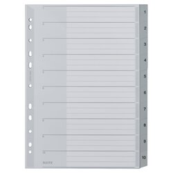 Leitz 12800000 Register DIN A4 1-10 Polypropylen grau