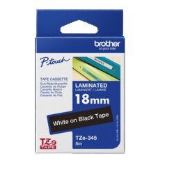 Brother TZE345 Schriftbandkassette 18mmx8m laminiert ws auf sw