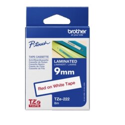 Brother TZE222 Schriftbandkassette 9mmx8m laminiert rt auf ws