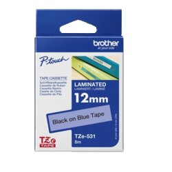 Brother TZE531 Schriftbandkassette 12mmx8m laminiert sw auf bl