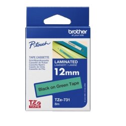 Brother TZE731 Schriftbandkassette 12mmx8m laminiert sw auf gn