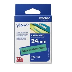 Brother TZE751 Schriftbandkassette 24mmx8m laminiert sw auf gn