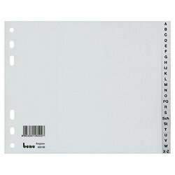 Bene 93200 Register A-Z DIN A4 halbe Höhe 24teilig Kunststoff grau
