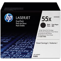 HP CE255XD Toner 55X 12.500Seiten schwarz 2 St./Pack.