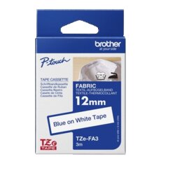 Brother TZEFA3 Schriftbandkassette 12mmx3m unlaminiert bl auf ws