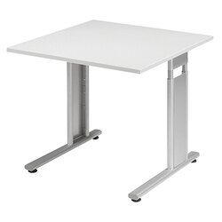 Geramöbel S-617101-LS Schreibtisch Flex 80x80x68-82cm l.grau/si