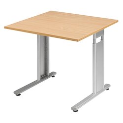 Geramöbel S-617101-BS Schreibtisch Flex 80x80x68-82cm buche/si