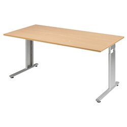 Geramöbel S-617103-BS Schreibtisch Flex 160x80x68-82cm bu/si