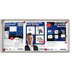 FRANKEN FSA3 Schaukasten X-tra! Line für 3x DIN A4 Aluminium