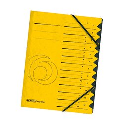 Herlitz 10843340 Ordnungsmappe DIN A4 12 Fächer Karton gelb