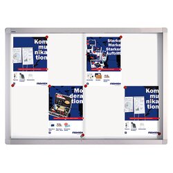 FRANKEN SK6109 Schiebeglasvitrine Schreibtafel 99x73x4,6cm ws