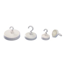 magnetoplan® 52625 Hakenmagnet 25mm rund weiß 