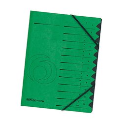 Herlitz 10843332 Ordnungsmappe DIN A4 12 Fächer Karton grün