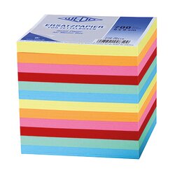WEDO® 27026510 Zettelboxeinlage 9x9cm 7farbig 700 Bl./Pack.