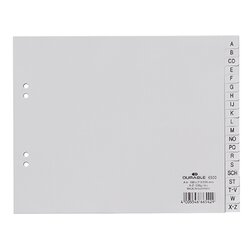 DURABLE 650010 Register DIN A4 teildeckend A-Z 20teilg PP grau