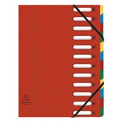 Exacompta 55125E Ordnungsmappe Harmonika DIN A4 12Fächer rot