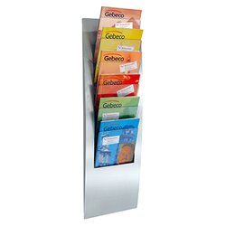 Kerkmann 43650714 Wand-Prospekthalter Varia 6Fächer 31x102x10cm silber