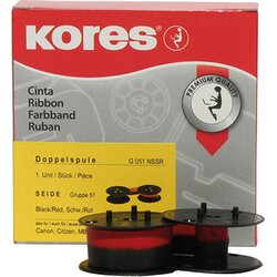 Kores G051NSSR Tischrechnerfarbband Gr.51 13mmx6m Seide schwarz/rot