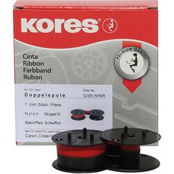 Kores G051NYSR Tischrechnerfarbband Gr.51 13mmx4m Nylon schwarz/rot