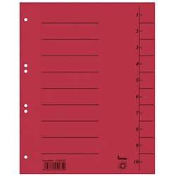 Bene 97300RT Trennblatt A4 Karton rot 100 St./Pack.