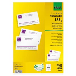 SIGEL DP830 Visitenkarte DIN A4 85x55mm 185g ws 150 St./Pack.